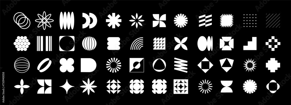 Abstract geometric shapes and grids.