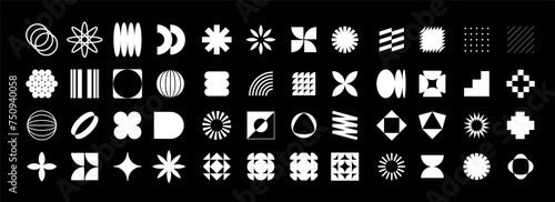 Abstract geometric shapes and grids.
