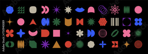 Abstract geometric shapes and grids.