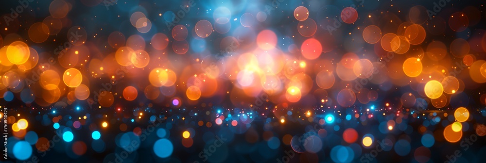 Colorful festival party with people blurred background. - obrazy, fototapety, plakaty 