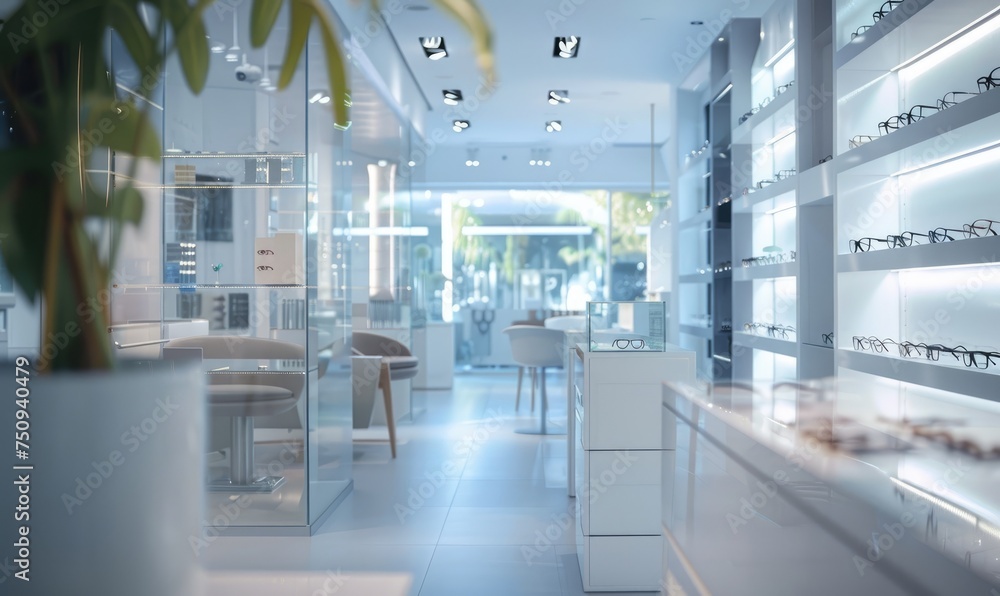 An optical showroom in a modern hospital An optical showroom in a modern hospital