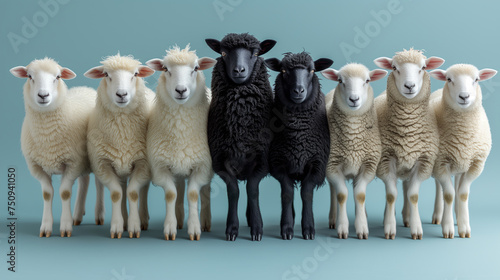 two black sheeps among white sheeps, concept of family rejection