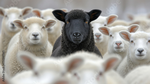 the black sheep between white sheeps