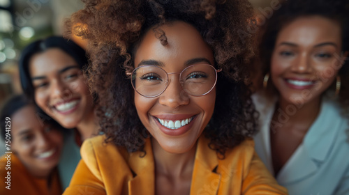 beautiful african woman with afro hair taking a picture