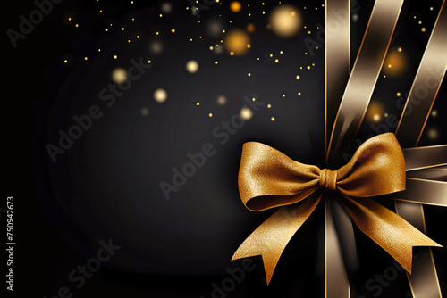 Black and Gold Background With Bow