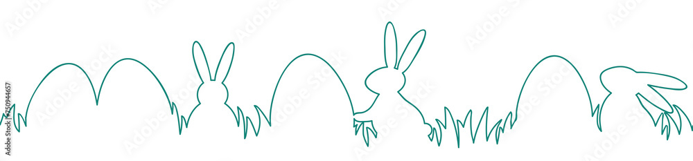 Design of a Easter decoration with eggs and rabbits. Simple banner. Vector illustration Design of a Easter decoration with eggs and rabbits. Simple banner. Vector illustration