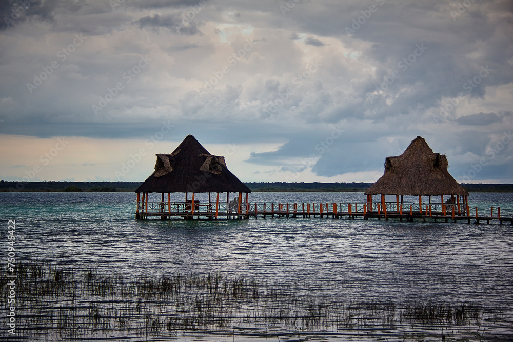 barco, bacalar, quintana roo, mexico, 