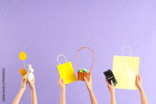 Women with payment terminal...