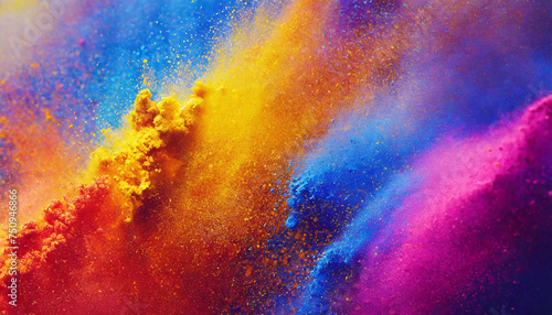 Powder colorful abstract background, pink, yellow, blue, purple © Alexandra