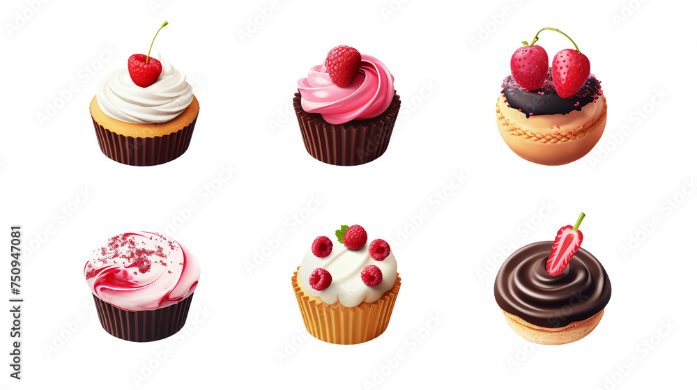 Irresistible Sweet Treats on transparent background: 3D Realistic Vector Icons of Cake, Donut, Cupcake, and More on a White Background – Indulge in Culinary Delights Irresistible Sweet Treats on transparent background: 3D Realistic Vector Icons of Cake, Donut, Cupcake, and More on a White Background – Indulge in Culinary Delights