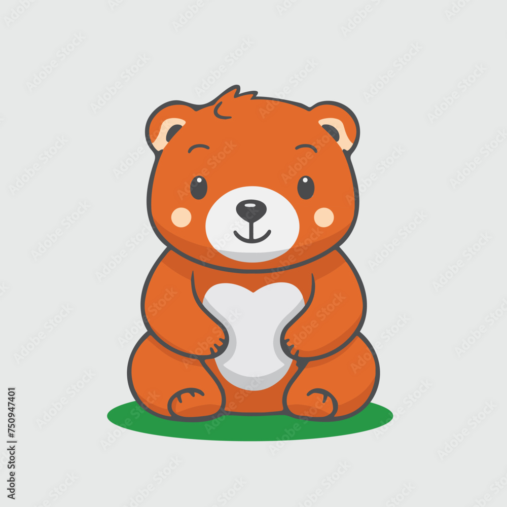 teddy bear vector art with white background. 