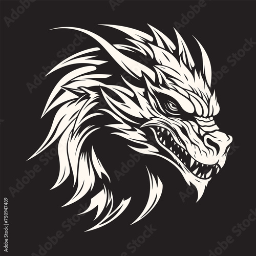 Head of an Dragon, furious dragon vector