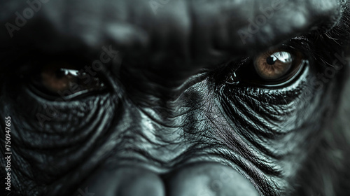 Primer plano de la cara de un gorilla photo
