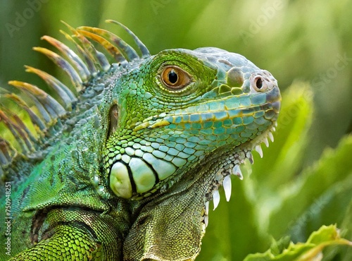Green lizard macro photography