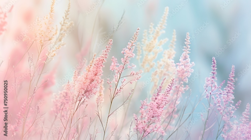 Ethereal Pastel Wildflowers in Dreamy Soft Focus