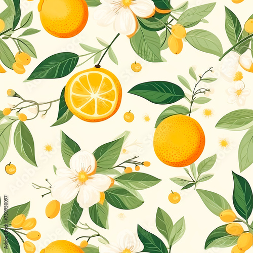 Orange fruit pattern banner wallpaper simple background