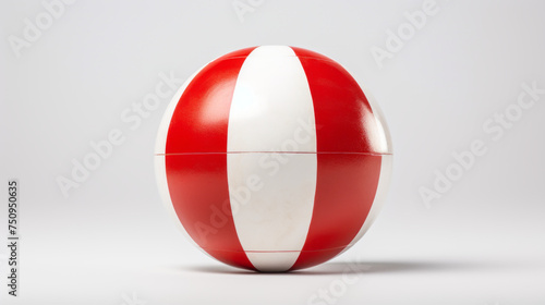 Free Download A red and white beach ball and isolated on a white background - GFXLoad