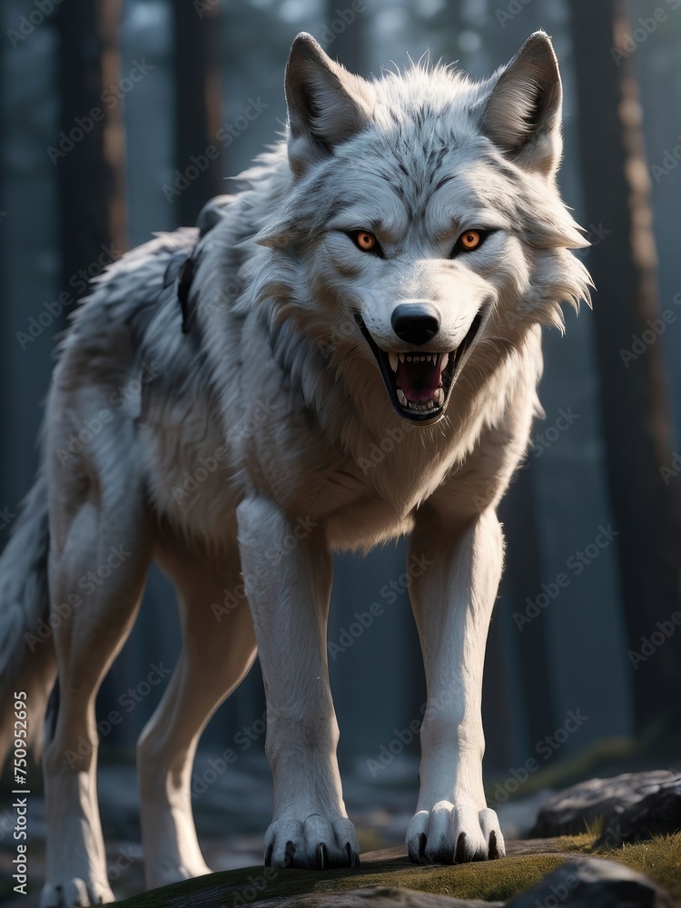 Obraz premium Fierce Fenrir Guardian of the Night