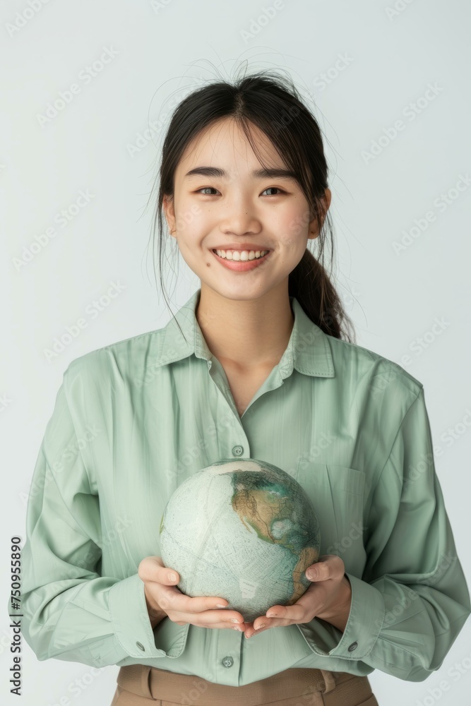 Save The Earth and Care Environment Concept, Portrait of Asian Woman is Holding Planet, Global in Her Hands For Eco Living. Save The Planet Earth and Caring Ecology Environmental For Sustainable Save The Earth and Care Environment Concept, Portrait of Asian Woman is Holding Planet, Global in Her Hands For Eco Living. Save The Planet Earth and Caring Ecology Environmental For Sustainable