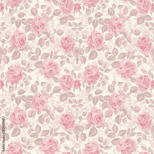 seamless floral pattern Fashionable wallpaper background with pastel pink rose pattern  seamless pattern.fashionable designs vintage tender textile arts collection wallpapers 