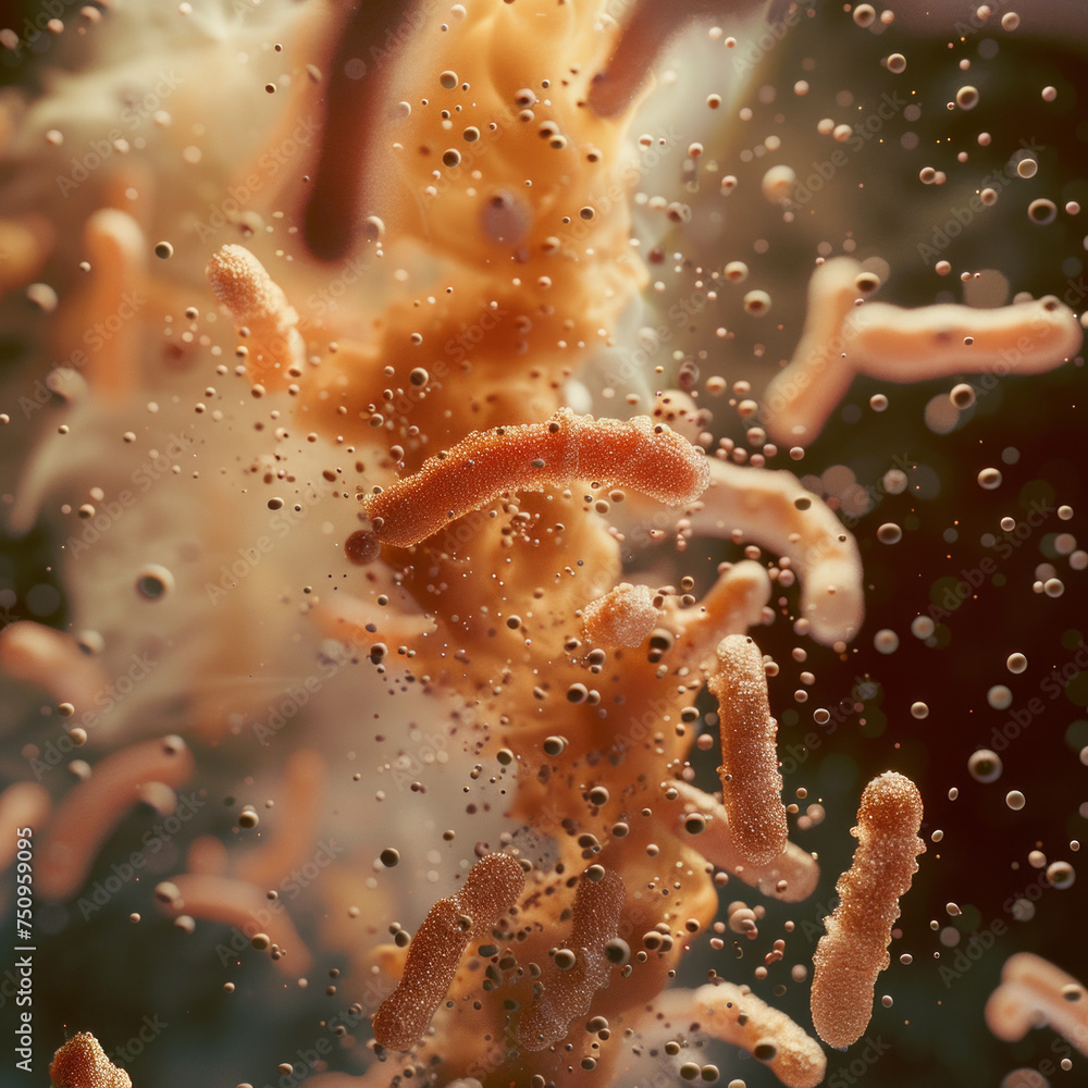 Illustration depicting bacteria metabolizing sugar into acid. Ideal for biology presentations, educational videos, or medical infographics Illustration depicting bacteria metabolizing sugar into acid. Ideal for biology presentations, educational videos, or medical infographics