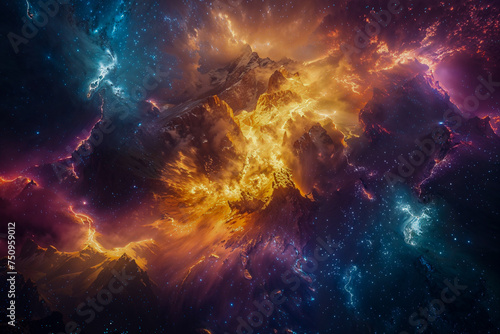 A galaxy of stars in a surreal color palette background, wallpaper.