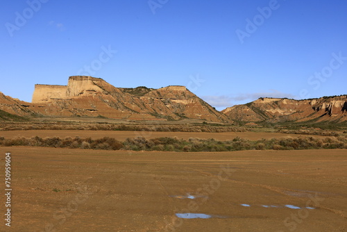 The Bardenas Reales is a semi-desert natural region of some 42 000 hectares in southeast Navarre  Spain