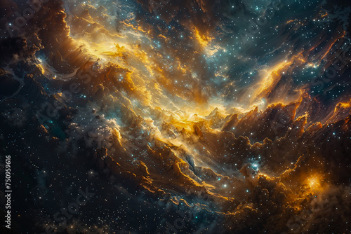 A galaxy of stars in a surreal color palette background, wallpaper.