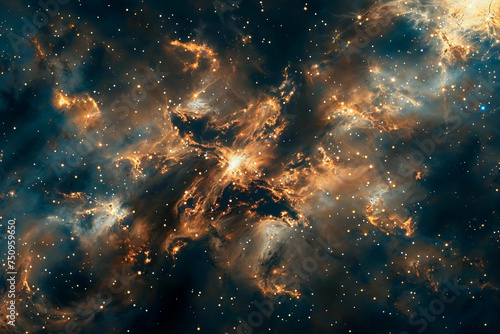 A galaxy of stars in a surreal color palette background, wallpaper. photo