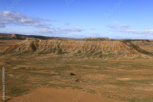 The Bardenas Reales is a semi-desert natural region of some 42 000 hectares in southeast Navarre  Spain