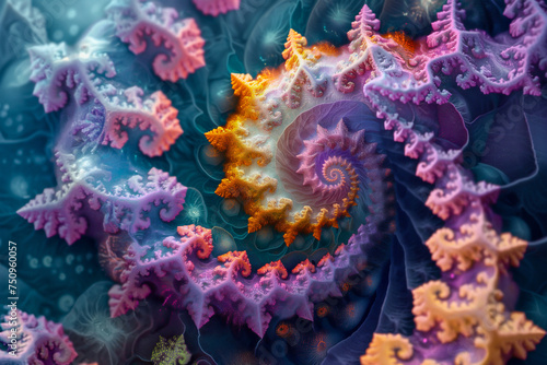 A fractal pattern background.