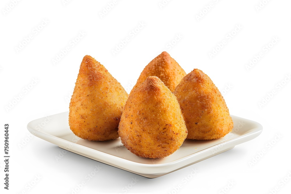 Coxinha. Traditional Brazilian snack isolated on white background.