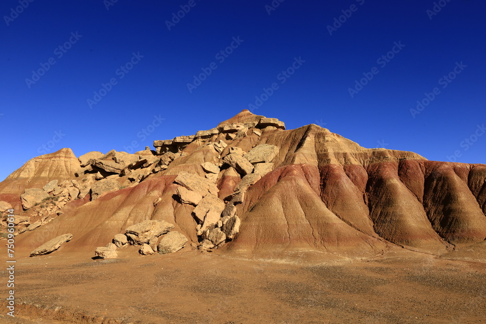 The Bardenas Reales is a semi-desert natural region of some 42,000 hectares in southeast Navarre ,Spain - obrazy, fototapety, plakaty 