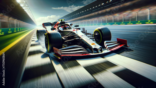 Formula 1 car racing on the track