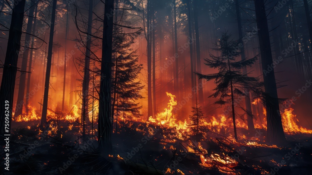 Forest fire created with Generative AI Forest fire created with Generative AI
