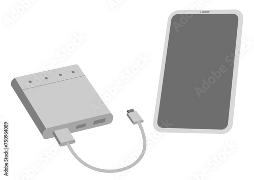 スマートフォンとバッテリーのイラスト_4
