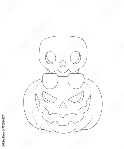 Halloween coloring book page for kids