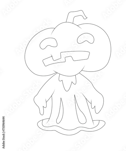 Halloween coloring book page for kids
