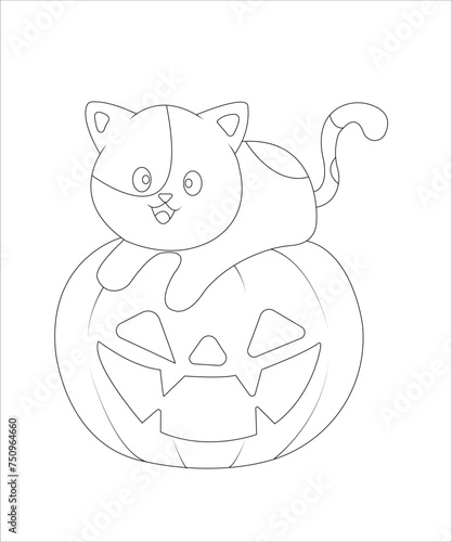Halloween coloring book page for kids
