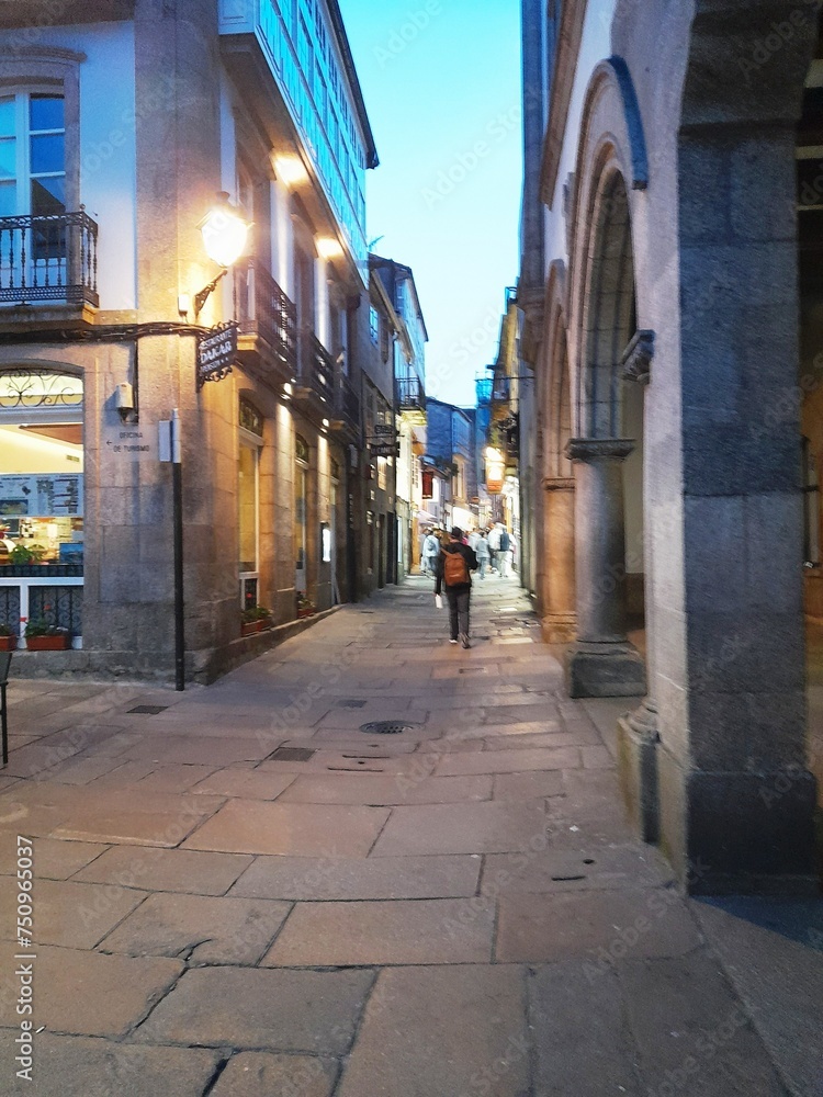 Rúa do Franco en Santiago de Compostela, Galicia