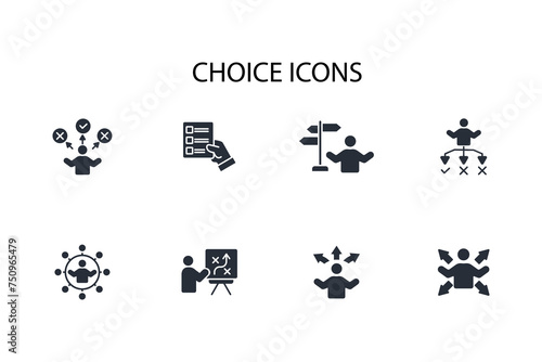 Choice icon set.vector.Editable stroke.linear style sign for use web design,logo.Symbol illustration.