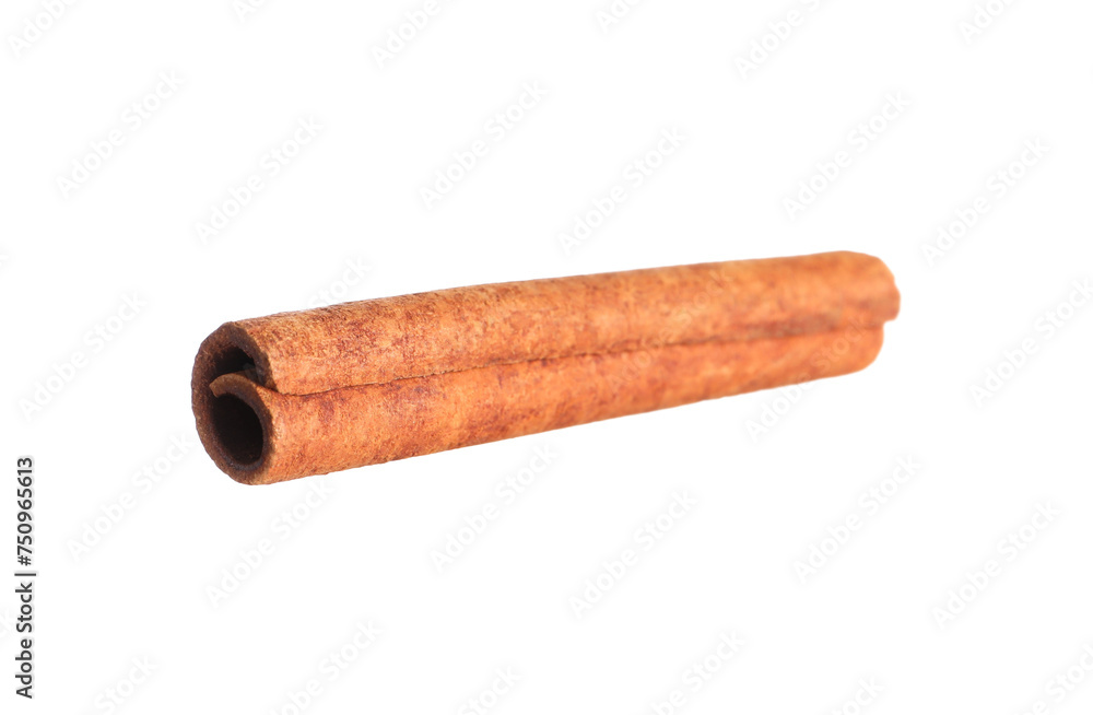 One aromatic cinnamon stick isolated on white One aromatic cinnamon stick isolated on white