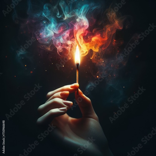 Vivid Ignition Falling Matchstick Adds Vibrancy to the Dark Surroundings