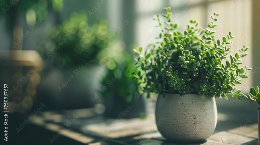 A potted plant placed on a table, suitable for interior design concepts