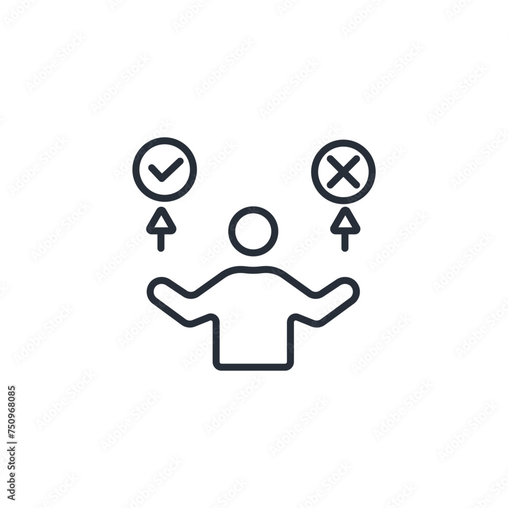 decide icon. vector.Editable stroke.linear style sign for use web design,logo.Symbol illustration. decide icon. vector.Editable stroke.linear style sign for use web design,logo.Symbol illustration.