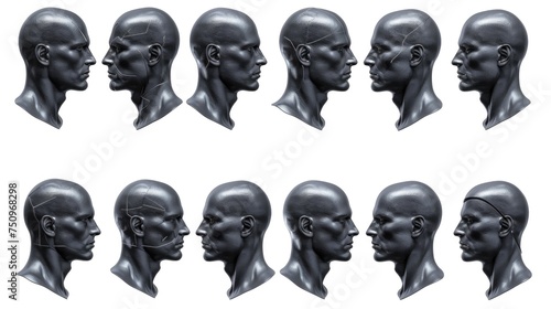 A collection of six images featuring a man s head. Versatile for various projects