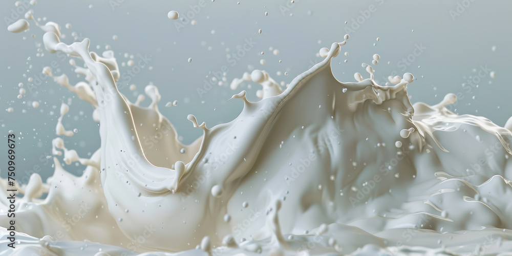 Milk or yogurt splash with white Milk or yogurt splash with white