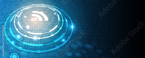 Cyber security and information or network protection. Future cyber technology web services for business and internet project