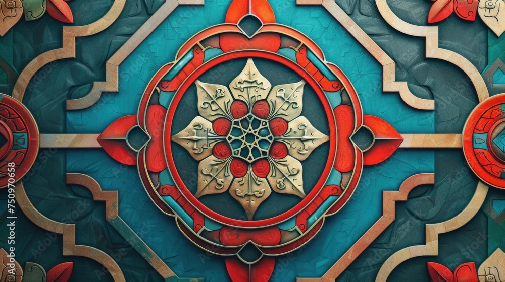 Detailed view of a decorative design on a wall, suitable for interior design projects Detailed view of a decorative design on a wall, suitable for interior design projects