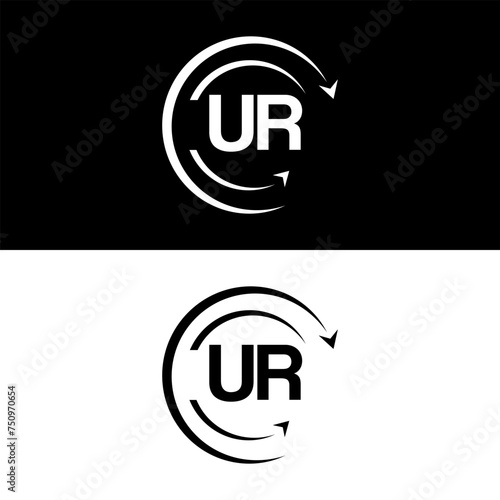 UR letter  logo minimal unique and simple logo design  UR creative modern monogram logo style